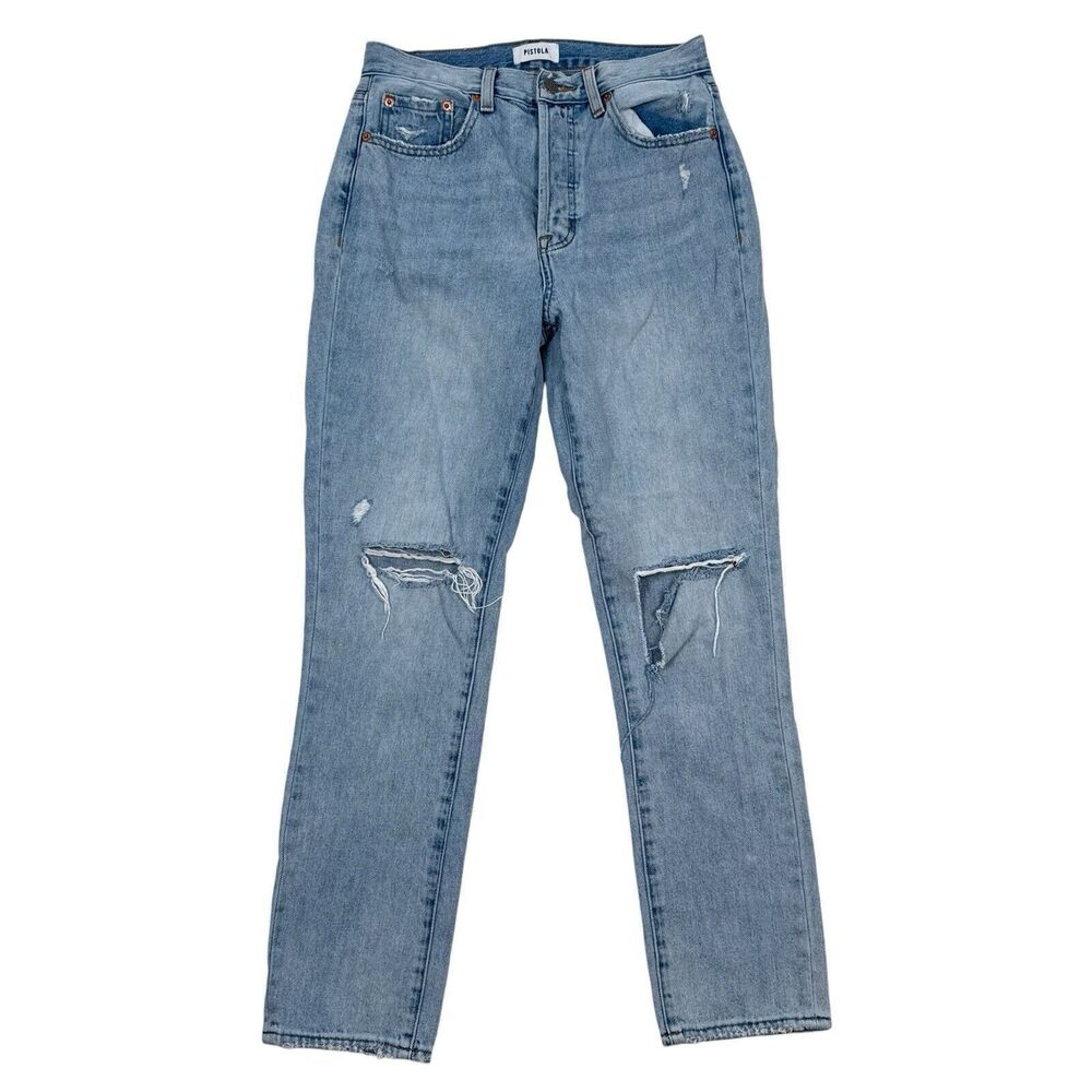 Pistola Jeans Size 26 Keaton High Rise Slim‎ Straight Distressed Casual Denim